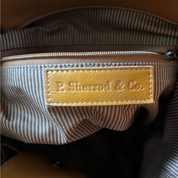 P.Sherrod & Co . Genuine Leather Wine Tote with Insulated Pocket - Mustard - Picture 8 of 8